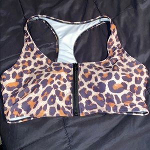 Leopard Razorback Bathing Suit Top